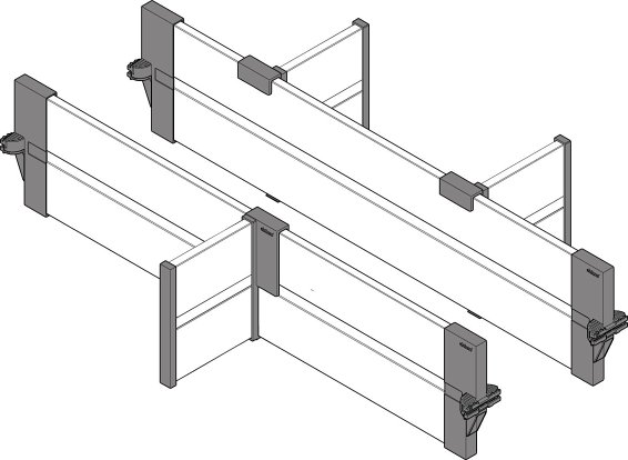 ORGA-LINE для TBX intivo, поперечные разделители 500/500мм, черн., к-т