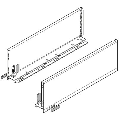 Комплект царг LEGRABOX pure, высота C (177,0 мм), НД=450 мм, белый шелк