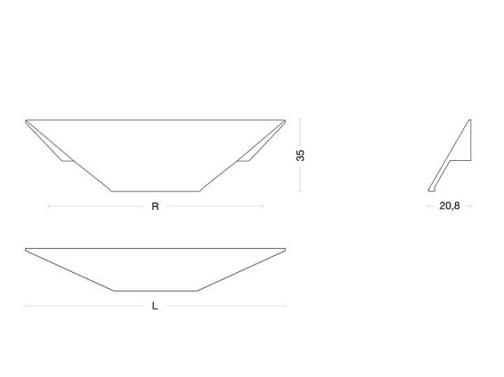 3662 мебельная ручка-профиль 224 мм анодированный алюминий глянцевый