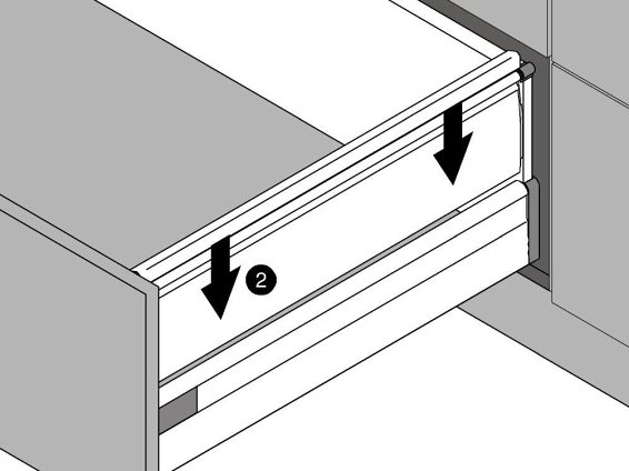 TANDEMBOX, комплект двухстенного BOXSIDE 650мм, сер.