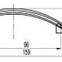 FS141 мебельная ручка-скоба 96 мм хром с белой вставкой