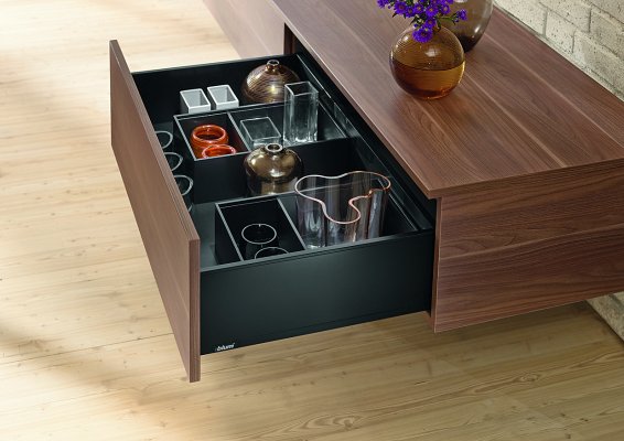 Ящик LEGRABOX pure (высота C 177, глубина 500 мм, до 70 кг), для тонких фасадов, терра-черный